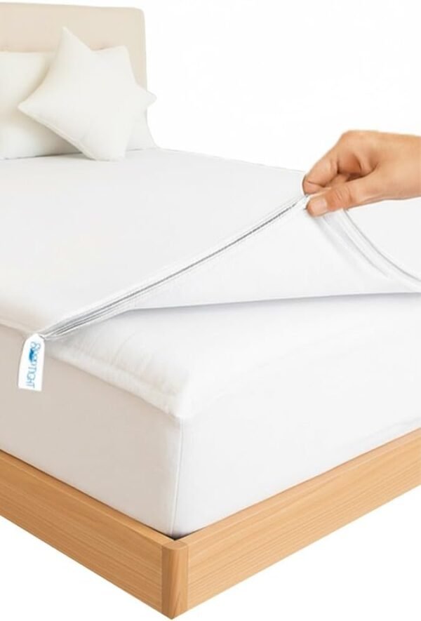 White Zipper Fitted Sheet – Sleep Tight 600 Thread Count Cotton
