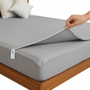 Light Grey Zipper Fitted Sheet – Sleep Tight 600 Thread Count Cotton