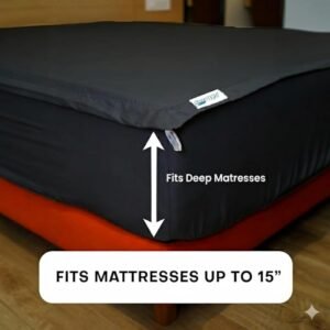 Black Zipper Fitted Sheet – Sleep Tight 600 Thread Count Cotton