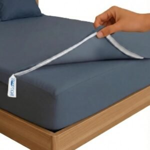 Dark Gray Zipper Fitted Sheet – Sleep Tight 600 Thread Count Cotton