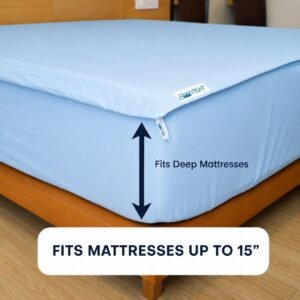 Sky Blue Zipper Fitted Sheet – Sleep Tight 600 Thread Count Cotton