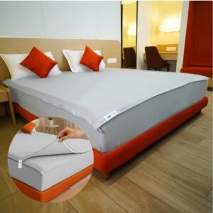 Light Grey Zipper Fitted Sheet – Sleep Tight 600 Thread Count Cotton