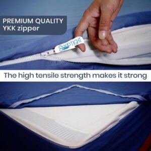Dark Blue Zipper Fitted Sheet – Sleep Tight 600 Thread Count Cotton
