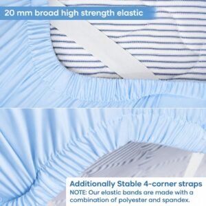 Sky Blue Zipper Fitted Sheet – Sleep Tight 600 Thread Count Cotton