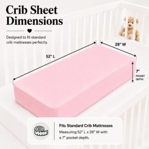 Baby Pink Zipper Crib Sheet – Sleep Tight Soft Breathable Cotton