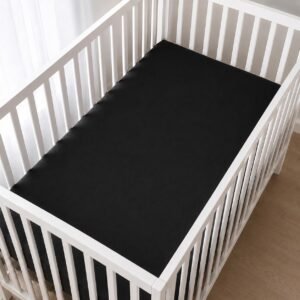 Black Zipper Crib Sheet – Sleep Tight Soft Breathable Cotton