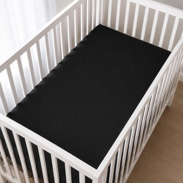 Black Zipper Crib Sheet – Sleep Tight Soft Breathable Cotton