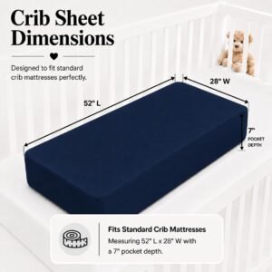Dark Blue Zipper Crib Sheet – Sleep Tight Soft Breathable Cotton