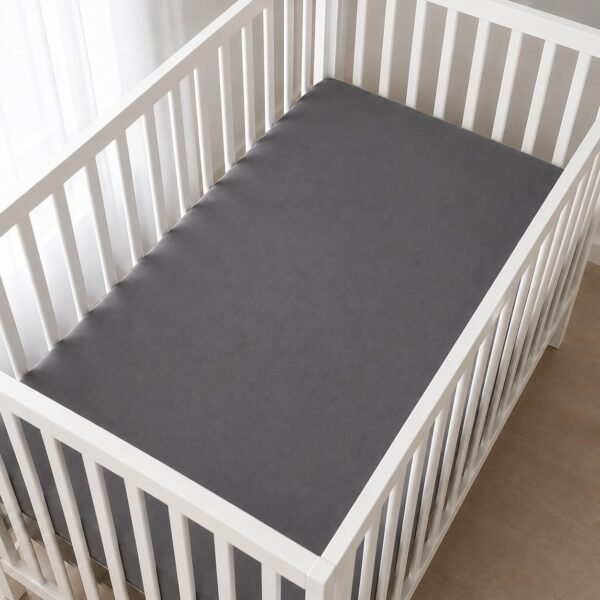 Dark Grey Zipper Crib Sheet – Sleep Tight Soft Breathable Cotton