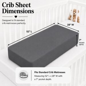 Dark Grey Zipper Crib Sheet – Sleep Tight Soft Breathable Cotton