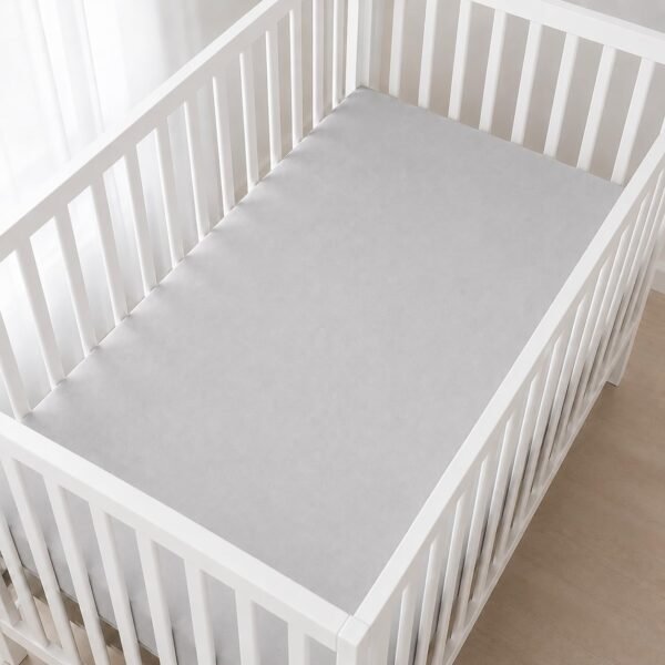 Light Gray Zipper Crib Sheet – Sleep Tight Soft Breathable Cotton