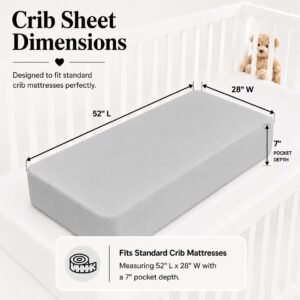Light Gray Zipper Crib Sheet – Sleep Tight Soft Breathable Cotton