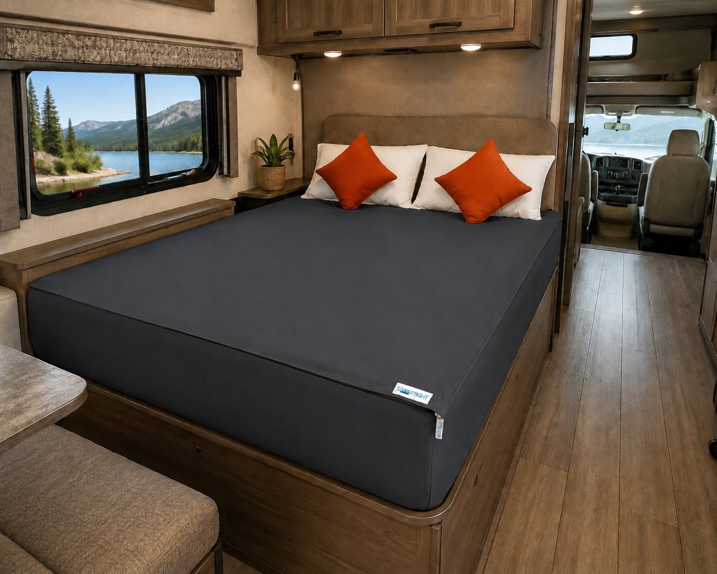 Sleep Tight RV bedsheets fitting perfectly in a recreational vehicle