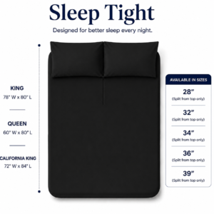 Black Zipper Split Sheet – Sleep Tight Stays Tucked In, All Night Long
