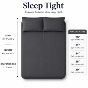 Dark Grey Zipper Split Sheet – Sleep Tight Stays Tucked In, All Night Long