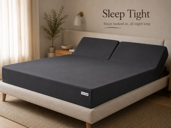 Dark Grey Zipper Split Sheet – Sleep Tight Stays Tucked In, All Night Long