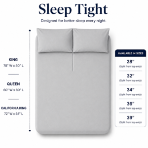 Light Grey Zipper Split Sheet – Sleep Tight Stays Tucked In, All Night Long
