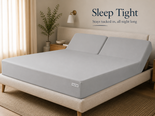 Light Grey Zipper Split Sheet – Sleep Tight Stays Tucked In, All Night Long