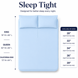 Sky Blue Zipper Split Sheet – Sleep Tight Stays Tucked In, All Night Long