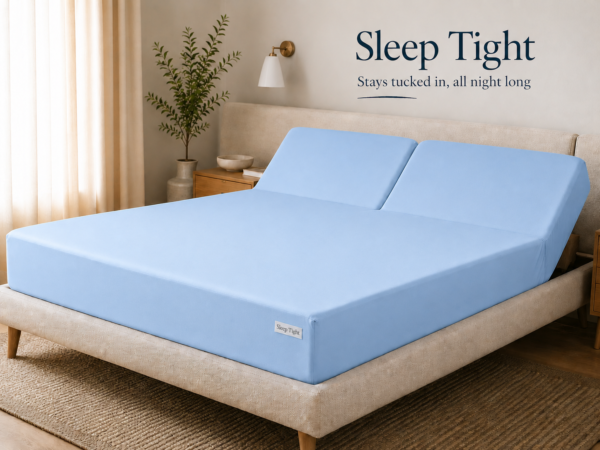 Sky Blue Zipper Split Sheet – Sleep Tight Stays Tucked In, All Night Long