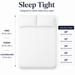 White Zipper Split Sheet – Sleep Tight Stays Tucked In, All Night Long